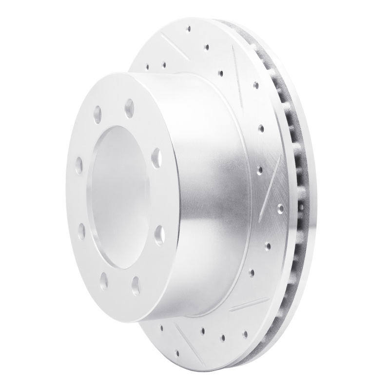 Ford E-350 Club Wagon Brake Rotor (1) - Rear Right - R1 Concepts - Drilled & Slotted - Silver - `99-`07